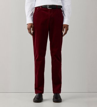 Hackett London Pantalón Pigment Cord 5pkt burdeos