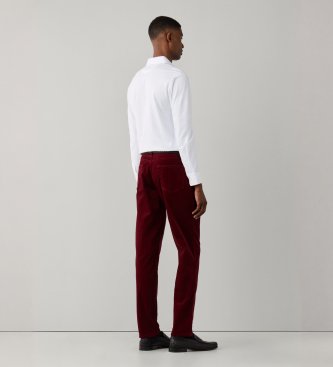 Hackett London Pantalón Pigment Cord 5pkt burdeos