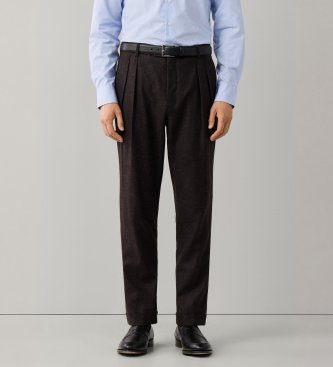 Hackett London Pantalón Plain Flannel marrón