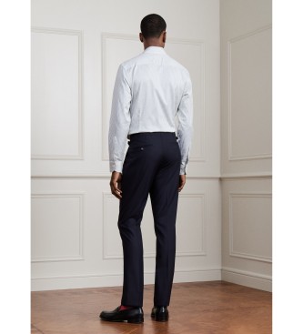 Hackett London Pantalone Sr Tropical Pleat blu marino