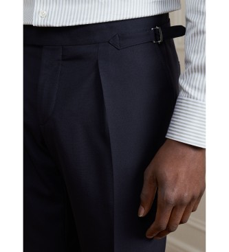 Hackett London Pantalone Sr Tropical Pleat blu marino