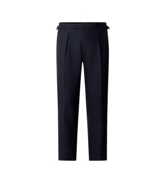 Hackett London Pantalone Sr Tropical Pleat blu marino