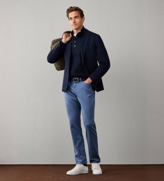 Hackett London Pantalón Sateen 5pkt azul