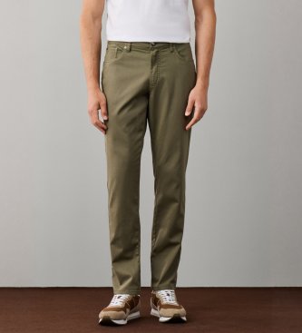 Hackett London Pantalón Ttrl Sateen 5pkt verde oliva