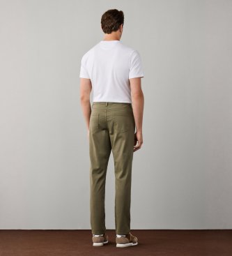 Hackett London Pantalón Ttrl Sateen 5pkt verde oliva