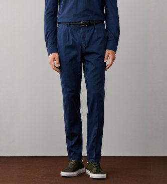 Hackett London Pantalón Ttvl Sateen Sloane azul marino