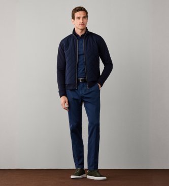 Hackett London Pantalón Ttvl Sateen Sloane azul marino