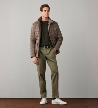 Hackett London Bukser Ttvl Sateen Sloane olivengrøn