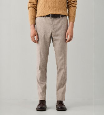 Hackett London Pantalón Yarn Dyed Ptooth beige