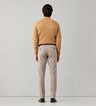 Hackett London Pantalón Yarn Dyed Ptooth beige