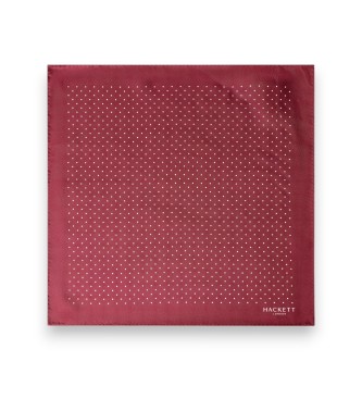 Hackett London Bordeauxrode zakdoek met mini stippen