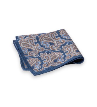 Hackett London Marineblauwe pochet met paisleymotief
