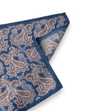Hackett London Marineblauwe pochet met paisleymotief