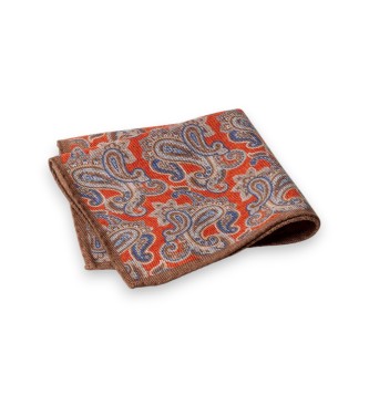 Hackett London Pochet Paisley oranje