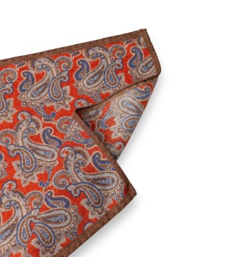 Hackett London Pochet Paisley oranje