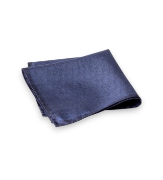 Hackett London Effen getextureerd zakdoekje marineblauw