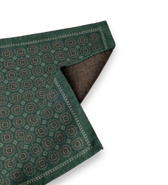 Hackett London Groene pochet met gezicht
