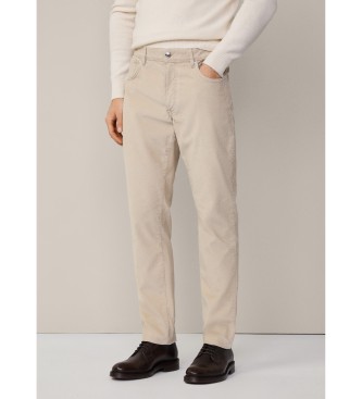 Hackett London Pigment Cord beige trousers