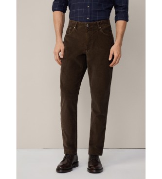 Hackett London Pantaloni in cordoncino di pigmento marrone