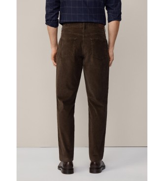 Hackett London Pantaloni in cordoncino di pigmento marrone