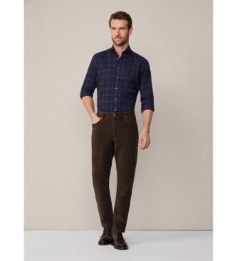 Hackett London Pantaloni in cordoncino di pigmento marrone