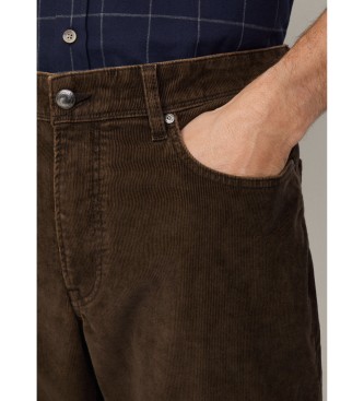 Hackett London Pantaloni in cordoncino di pigmento marrone