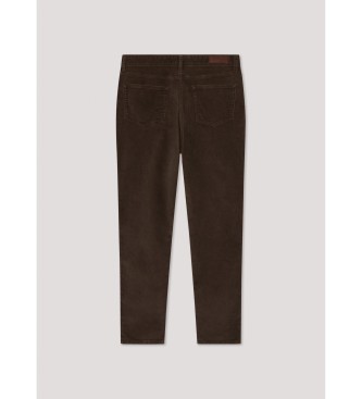 Hackett London Pantaloni in cordoncino di pigmento marrone