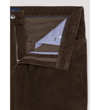 Hackett London Pantaloni in cordoncino di pigmento marrone