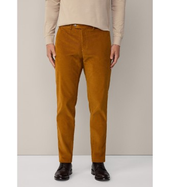 Hackett London Pantaln chino Pigment Cord mostaza