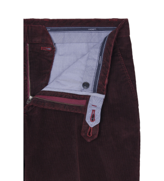 Hackett London Pigment Cord maroon chino trousers