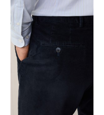 Hackett London Pantaloni chino in cordoncino pigmentato blu scuro 