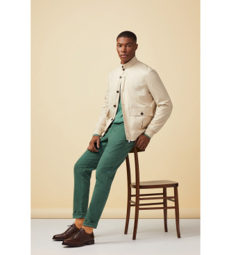 Hackett London Spodnie chino Pigment Cord zielone 