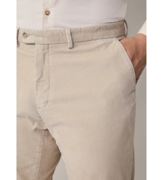 Hackett London Pantaln chino Pigment Cord blanco roto