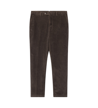 Hackett London Brązowe spodnie chino Pigment Cord