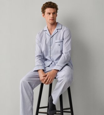 Hackett London Pijama Stripes Woven azul