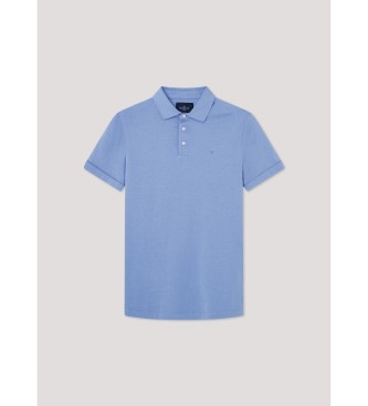 Hackett London Niebieska koszulka polo Pima