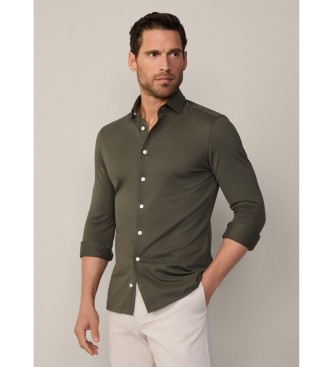 Hackett London Camicia Piqu Verde