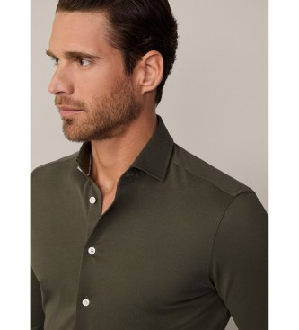 Hackett London Pique green shirt