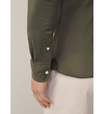 Hackett London Camisa verde piqu