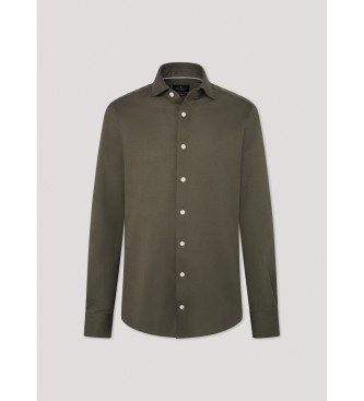 Hackett London Camisa verde piqu