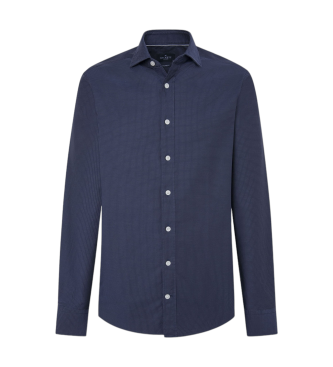 Hackett London Camicia a pois blu scuro