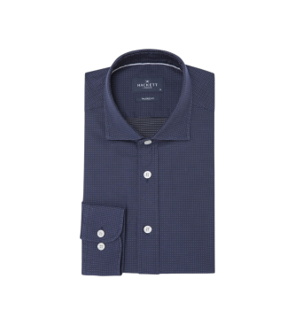 Hackett London Marineblaues Polka-Hemd