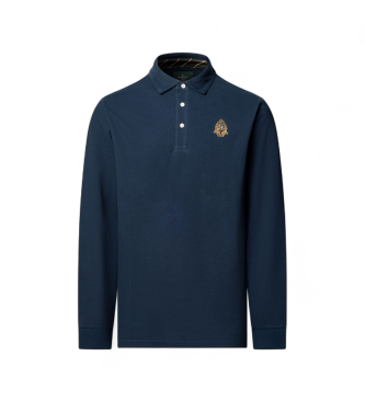 Hackett London Polo z d?ugim r?kawem Crest granatowe