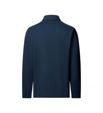 Hackett London Polo z d?ugim r?kawem Crest granatowe