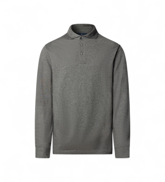 Hackett London Koszulka polo z d?ugim r?kawem Pima szara