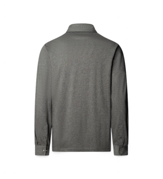 Hackett London Koszulka polo z d?ugim r?kawem Pima szara