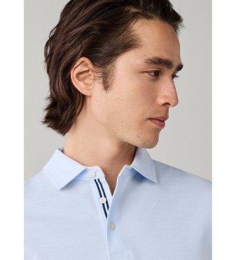 Hackett London polo piqué manica lunga fit classico blu