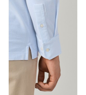 Hackett London polo piqué manica lunga fit classico blu