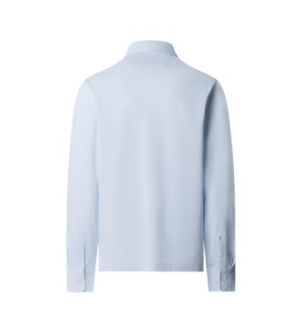 Hackett London polo piqué manica lunga fit classico blu