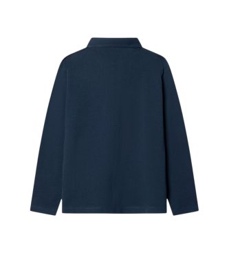 Hackett London Polo de manga longa Pique azul-marinho